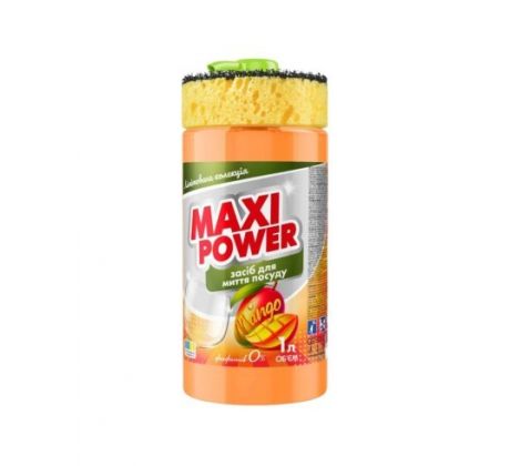 Maxi Power Prostriedok na umývanie riadu Mango s hubkou 1 l