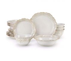 GISELLE White 16 dielna jedálenská kameninová sada