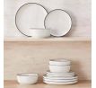 MINA Black Trim 12 dielna jedálenská sada z porcelánu