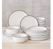 MINA 18 Black Trim dielna jedálenská sada z porcelánu