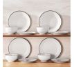 LEILA  Black Trim 12 dielna jedálenská sada z porcelánu