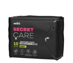 Mihi Secret Care Hygienické vložky s aniónovým pásikom a krídelkami 10 ks