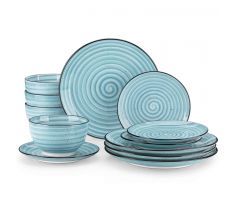 BONBON Double-Sided Blue 12-dielna kameninová jedálenská sada