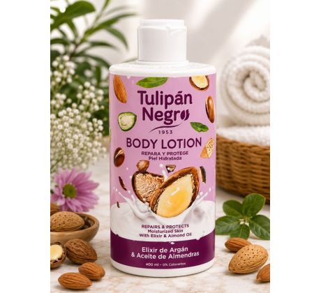 Tulipan Negro Arganový elixír & Mandľový olej Telové mlieko 400 ml