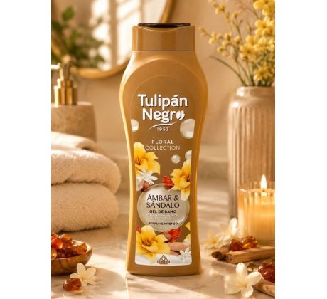 Tulipan Negro Jantár & Santalové drevo sprchový gél 650 ml