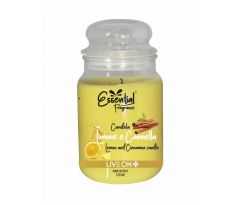 Essential Fragrance Citrón & Škorica vonná sviečka v skle 510g