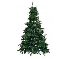 Umelý vianočný stromček Zelená jedľa Ceremony so šiškami 210 cm s kovovým stojanom
