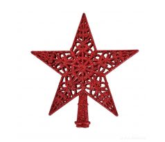 Vianočná koruna Červená hviezda na stromček 15 x 14,5 cm
