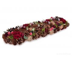 Lesný advent Prírodný adventný svietnik na 4 sviečky 50 cm