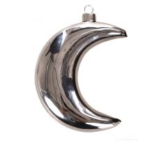 Lunara Závesný strieborný mesiac s LED osvetlením 18 cm