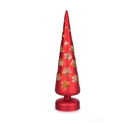Zimná hviezda LED svietiaci stromček červený 34 cm