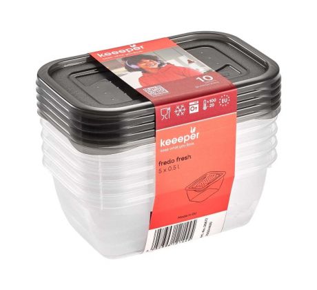 Keeeper Dóza Fredo Fresh Crystal Grey 5 ks 0,5 l