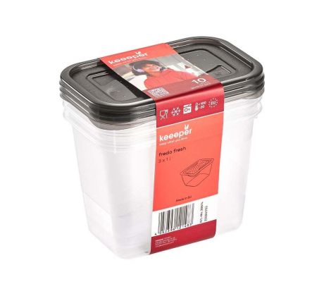 Keeeper Dóza Fredo Fresh Crystal Grey 3 ks 1 l